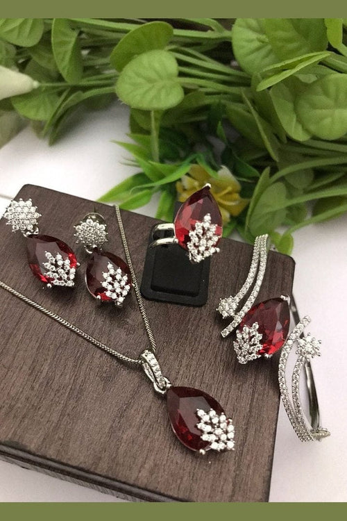 Aganya kreation Bracelets Akshita Combo: Elegant Silver Plated Jewelry Set