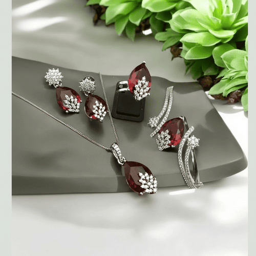 Aganya kreation Bracelets Akshita Combo: Elegant Silver Plated Jewelry Set