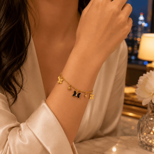 Aganya kreation Bracelets B-135 18k Gold Plated Stainless Steel Tarnish Free Waterproof Female bracelet