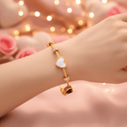 Aganya kreation Bracelets B-170 Waterproof 18K Gold Plated Heart Charm Bracelet Anti Tarnish