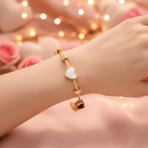 Aganya kreation Bracelets B-170 Waterproof 18K Gold Plated Heart Charm Bracelet Anti Tarnish