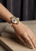 Aganya kreation Bracelets Brahmi Real Pearl Bracelet - Elegant Brass & Gold Finish