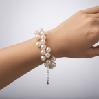 Aganya kreation Bracelets Elegant Jasmine Bracelet with Gold Plating and Pearls