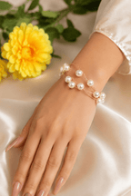 Aganya kreation Bracelets Elegant Jasmine Bracelet with Gold Plating and Pearls