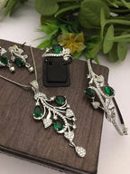 Aganya kreation Bracelets Elegant Pushp Combo - Ethnic & Western Jewelry Set Emerald Green