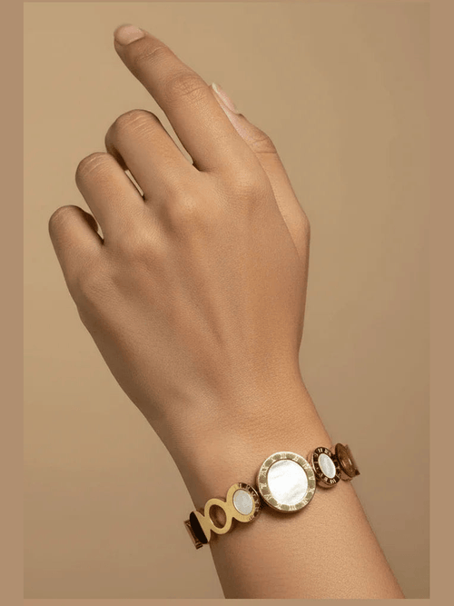 Aganya kreation Bracelets Elegant White Mop Bracelet - Hypoallergenic Stainless Steel anti tarnish