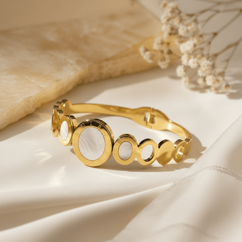 Aganya kreation Bracelets Elegant White Mop Bracelet - Hypoallergenic Stainless Steel anti tarnish