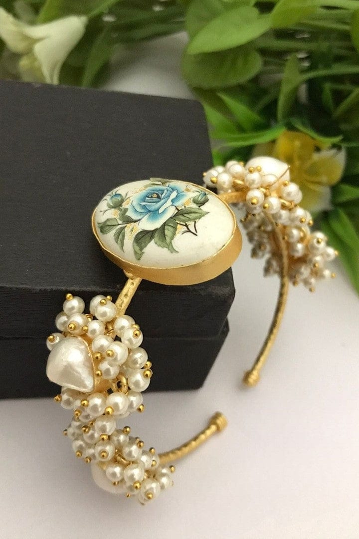 Aganya kreation Bracelets Farzana Real Pearl Bracelet - Elegant Gold-Plated Design