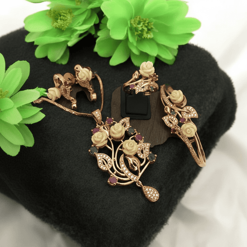 Aganya kreation Bracelets Hema Combo - Elegant Rose Gold Jewelry Set
