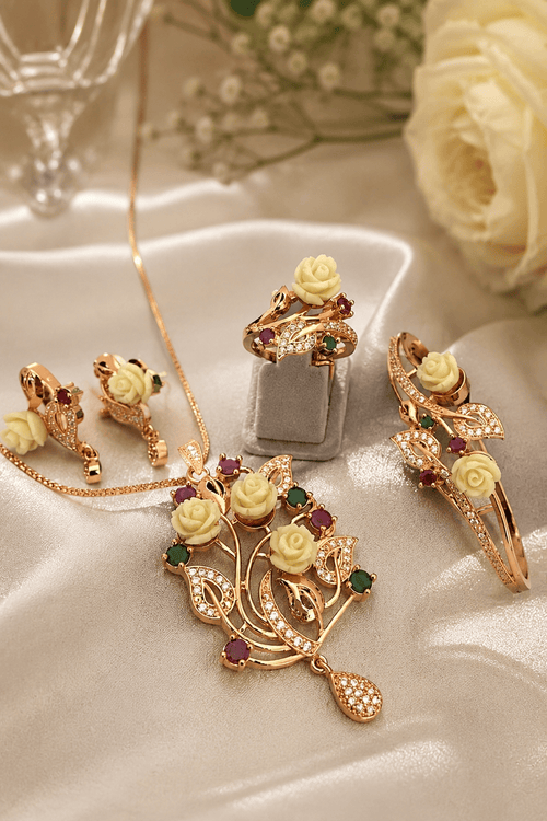 Aganya kreation Bracelets Hema Combo - Elegant Rose Gold Jewelry Set