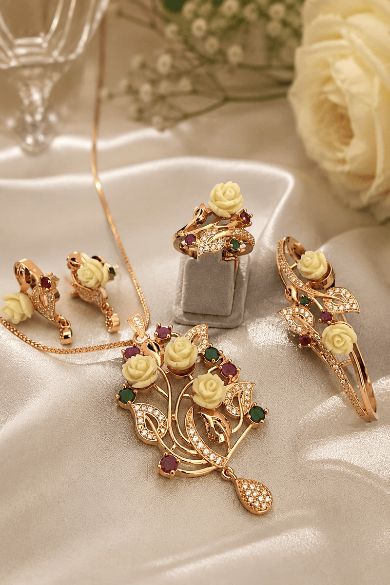 Aganya kreation Bracelets Hema Combo - Elegant Rose Gold Jewelry Set