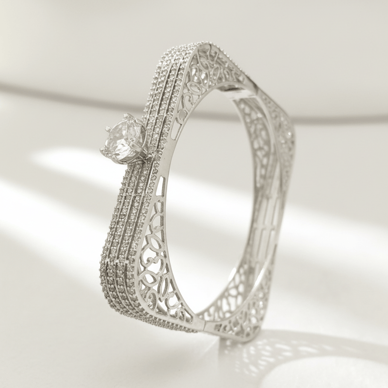 Aganya kreation Bracelets Humaira Bracelet - Elegant Openable Design with American Diamonds