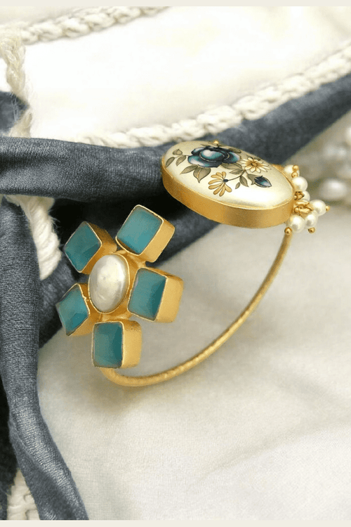 Aganya kreation Bracelets Ikshita Real Pearl Bracelet - Elegant Brass & Gold Design