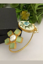 Aganya kreation Bracelets Jhalak Real Pearl Bracelet - Elegant Brass & Gold Design