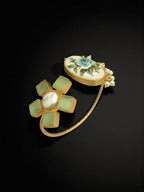 Aganya kreation Bracelets Jhalak Real Pearl Bracelet - Elegant Brass & Gold Design