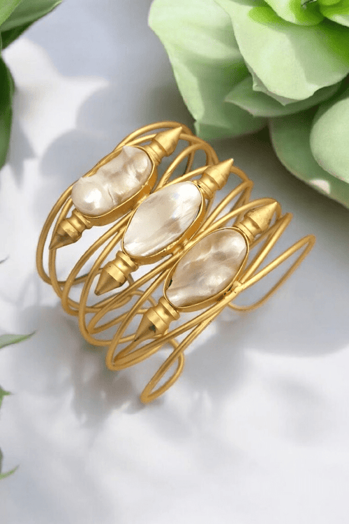 Aganya kreation Bracelets Kusha Fusion Bracelet - Handcrafted Baroque Pearl Elegance