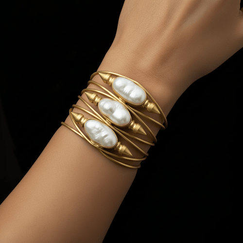 Aganya kreation Bracelets Kusha Fusion Bracelet - Handcrafted Baroque Pearl Elegance