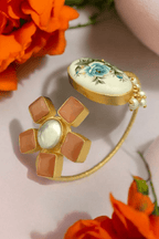 Aganya kreation Bracelets Lopa Real Pearl Bracelet - Elegant Brass & Gold Design