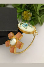 Aganya kreation Bracelets Lopa Real Pearl Bracelet - Elegant Brass & Gold Design