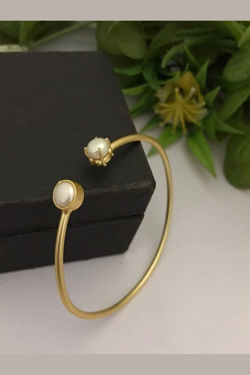 Aganya kreation Bracelets Masha Real Pearl Bracelet - Elegant Gold-Plated Design