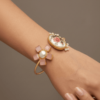 Aganya kreation Bracelets Nidra Real Pearl Bracelet - Elegant Gold-Plated Design