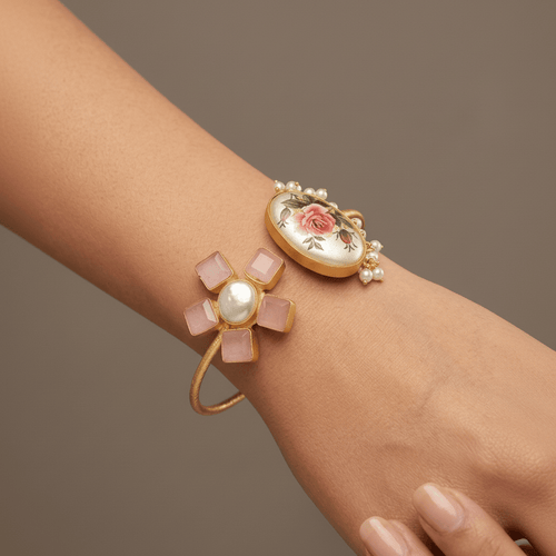 Aganya kreation Bracelets Nidra Real Pearl Bracelet - Elegant Gold-Plated Design