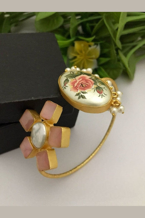 Aganya kreation Bracelets Nidra Real Pearl Bracelet - Elegant Gold-Plated Design