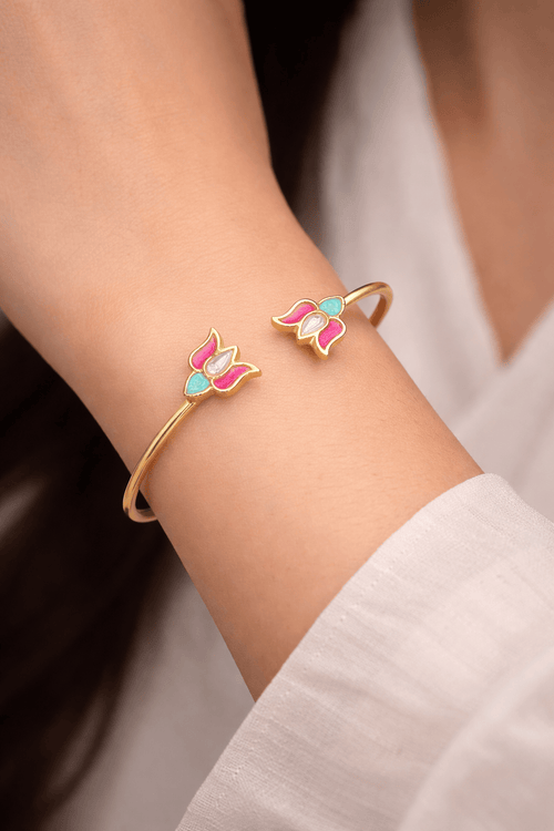 Aganya kreation Bracelets Padma Bracelet - Handcrafted Turquoise & Kundan Jewelry