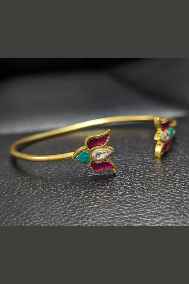 Aganya kreation Bracelets Padma Bracelet - Handcrafted Turquoise & Kundan Jewelry