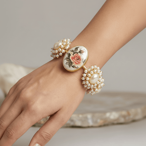 Aganya kreation Bracelets Real Pearl Glamzie Bracelet - Elegant & Unique Design