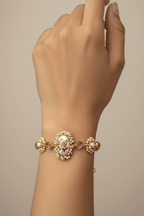 Aganya kreation Bracelets Rosiana Real Pearl Bracelet - Elegant Gold-Plated Design