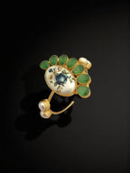 Aganya kreation Bracelets Swapna Real Pearl Bracelet - Elegant Brass & Gold Design