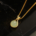 Aganya kreation Chain Moon– 18k Gold Plated Stainless Steel Tarnish Free Waterproof Female Jewellery Mint green