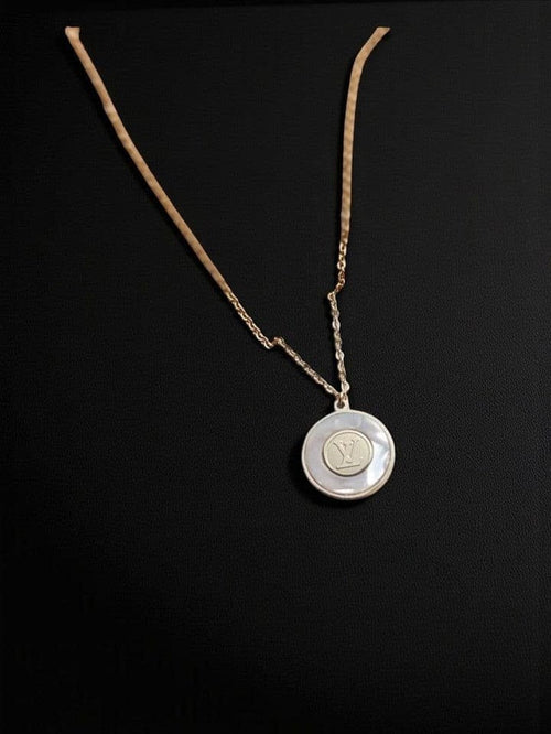 Aganya kreation Chain Stylish Mallet 18k Gold plated anti tarnish necklace White and golden