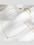 Aganya kreation Chain Timeless Solitaire Sparkle Necklace 18k Gold Plated Stainless Steel Tarnish Free Waterproof Jewellery female