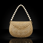 Aganya kreation Clutches Aaradhya Luxury Gold Kundan & Pearl Clutch