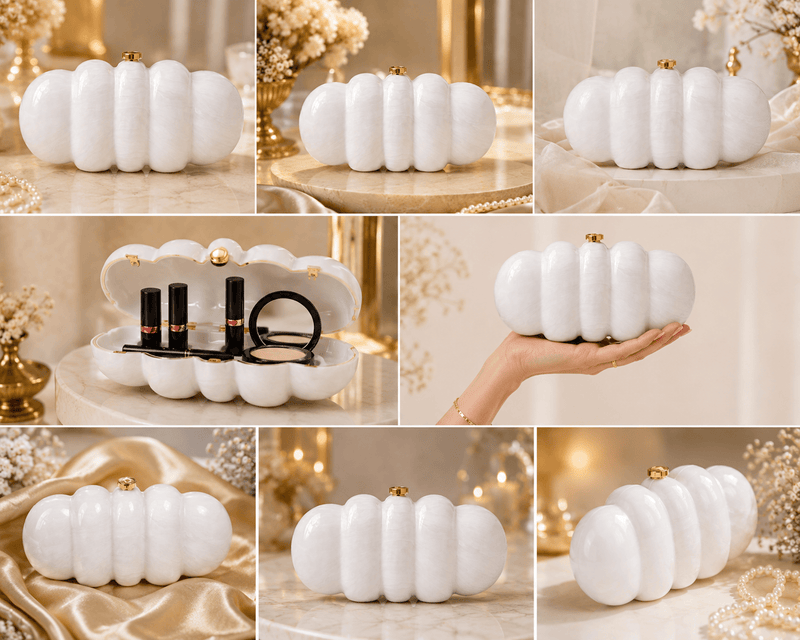 Aganya kreation Clutches Acrylic Sculptural Statement Clutch with Gold Clasp