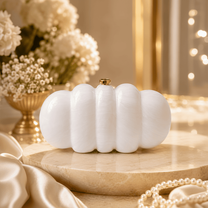 Aganya kreation Clutches Acrylic Sculptural Statement Clutch with Gold Clasp