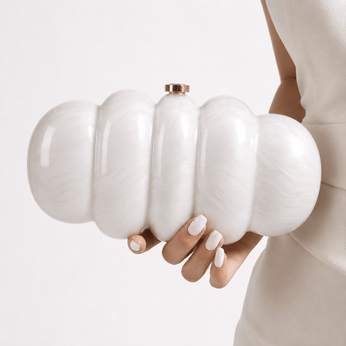 Aganya kreation Clutches Acrylic Sculptural Statement Clutch with Gold Clasp