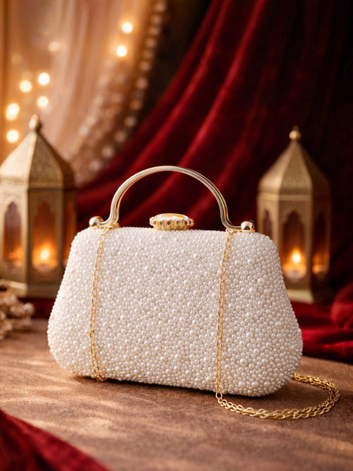 Aganya kreation Clutches Adele Vintage Pearl Evening Clutch Bag Style 1