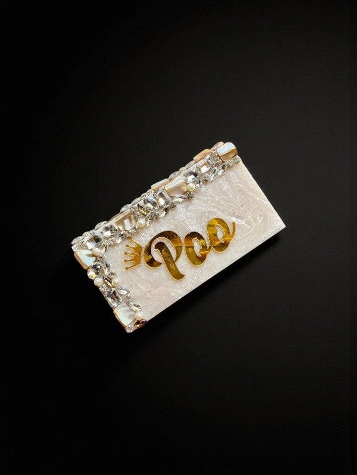 Aganya kreation Clutches Customizable Tvasti Resin Name Clutch - Elegant Accessory