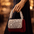 Aganya kreation Clutches Cynthia Clutch - Designer Mini Flap Clutch with Stone Work