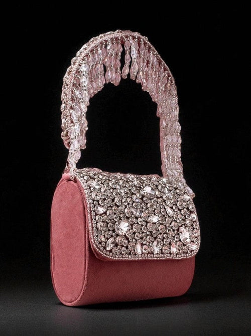 Aganya kreation Clutches Cynthia Clutch - Designer Mini Flap Clutch with Stone Work