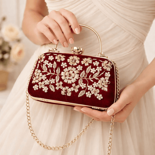 Aganya kreation Clutches Elegant Aruna Clutch - Premium Velvet Evening Purse