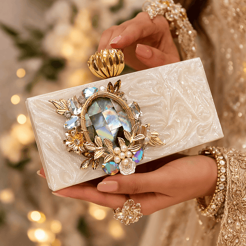 Aganya kreation Clutches Elegant Carol Clutch - Handmade Partywear Accessory