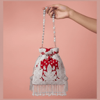 Aganya kreation Clutches Elegant Vaidehi Potli - Stylish Pearl Bag for Any Occasion