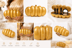 Aganya kreation Clutches Golden Pumpkin-Shaped Acrylic Clutch with Mirror-Polished Metallic Finish