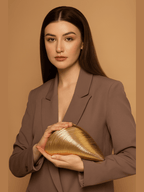 Aganya kreation Clutches Lilah Designer Clutch - Elegant Golden Acrylic Handbag
