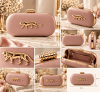 Aganya kreation Clutches Midnight Panther Gold Luxury Embellished Clutch Bag for Women