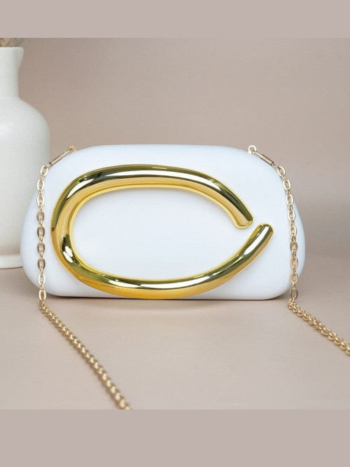 Aganya kreation Clutches Molisha Designer Clutch - Stylish Acrylic with Metal Handle